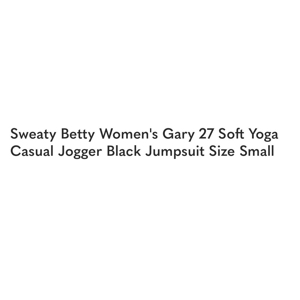 Sweaty Betty Gary Soft Yoga Casual Sleeveless Jogger Black Jumpsuit Size Small - Picture 6 of 12